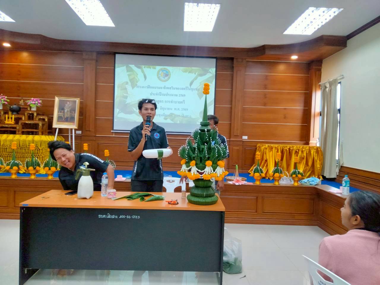 วันที่ 19 มิถุนายน 2569 พิธีเปิดโครงการฝึกอบรมอาชีพเสริมของสตรีในชุมชน ประจำปีงบประมาณ พ.ศ. 2569 หลักสูตร "การทำบายศรี"